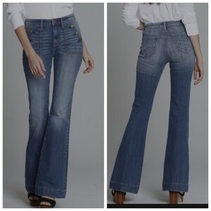 DRIFTWOOD Blue Flare Wide Leg Jeans with Vintage Appeal
